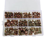 Zinc Steel Rivet Nut Kit 300 Pack Rivnut Nutsert Assort 150pcs Metric+150pcs SAE