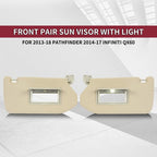 Pair Sun Visor for Nissan Pathfinder 2013-2018 Infiniti QX60 2014-2017 Lamp