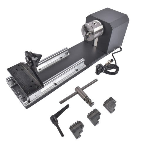 Rotary Axis with 3-Jaw Chuck for 50W 60W 80W 100W 130W CO2 Engraver 4.2A 1.68V