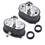 Oval Finned Black Aluminum Push-in Breather & PCV Kit 1-1/4" Valve Cover Holes