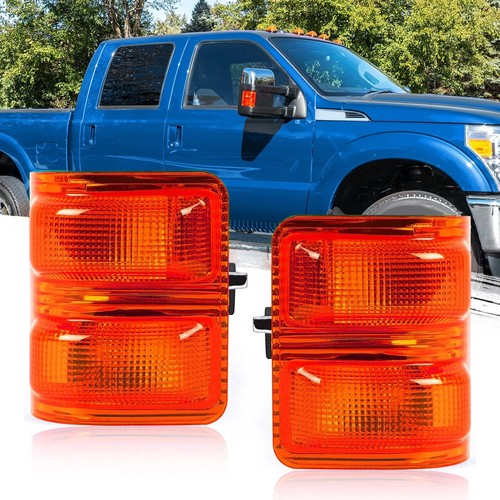 Pair Amber Side Mirror Marker Signal Lights For Ford F250-550 F350 F450 2008-16
