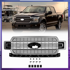 Ingot Silver Front Bumper Grille Grill for 2018-2020 for Ford F-150 Limited