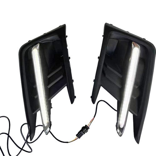 Fog Light Covers W/LED White DRL Yellow Turn Signal for 19-22 Subaru Ascent