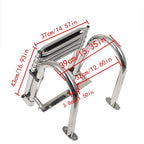 New Stainless Steel Telescoping Boat Ladder 4 Step Foldable Hand armrest