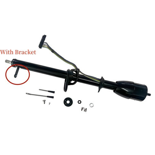 Set of 35'' Black Tilt Steering Column Manual Floor Shift Without Key & Adapter