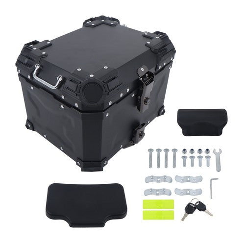 45L Motorcycle Top Box with Safety Lock Waterproof Trunk Luggage Storage Case