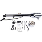 30" Chrome Tilt Auto Steering Column w/ 9 Hole Wheel Adapter Key Stainless Steel