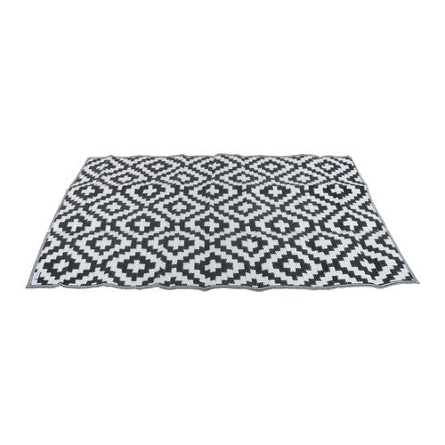 Black & White 4x6FT Waterproof Outdoor Rug Outdoor Carpet For Patio Backyard