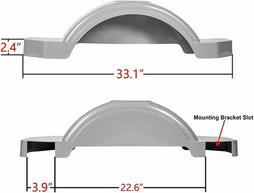 Set Of 2 Single Axle Trailer Fenders w Steps For 12 Inch Wheels Tires Skirt Boat