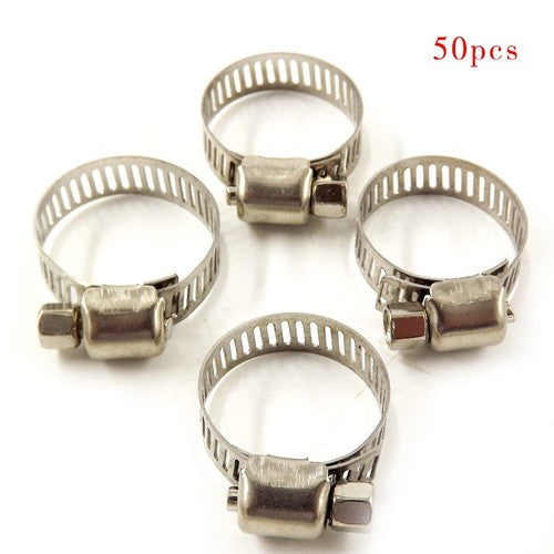 3/4"-1"Adjustable Stainless Steel Drive Hose Clamps Fuel Line Worm Clip  50pcs
