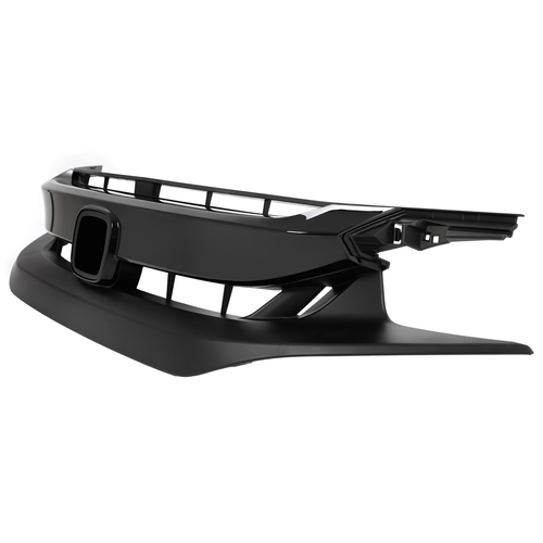 Front Bumper Glossy Black Grille Grill for 2019-21 Honda Civic Sedan Matte Mesh