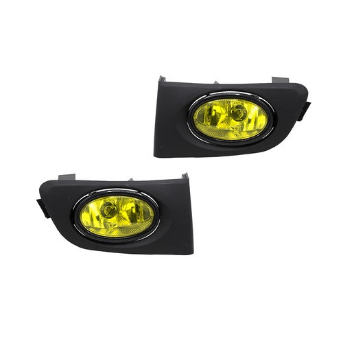 Front Mesh Grille Yellow Lens Fog Lights for 2001-2003 for Honda Civic Sedan