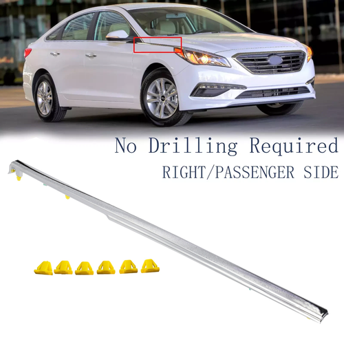 Front Fender Chrome Garnish Molding Trim Right for 2015-2017 for Hyundai Sonata