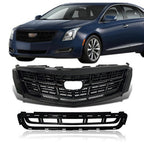 Front Bumper Upper Lower Grille Grill 2PCS for 2013-2017 Cadillac XTS Black