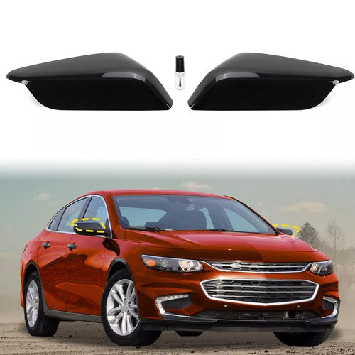 Driver and Passenger Side Mirror Cover Cap with Glue for Chevrolet Malibu 2016-2024