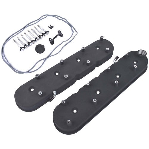 GM LS Black Cast Aluminum Valve Covers w/Coil Mounts For LS1 LS2 LS3 5.3 6.0 6.2