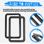 15.7 x 24.8 Black RV Entrance Door Window Frame for Camper Trailer