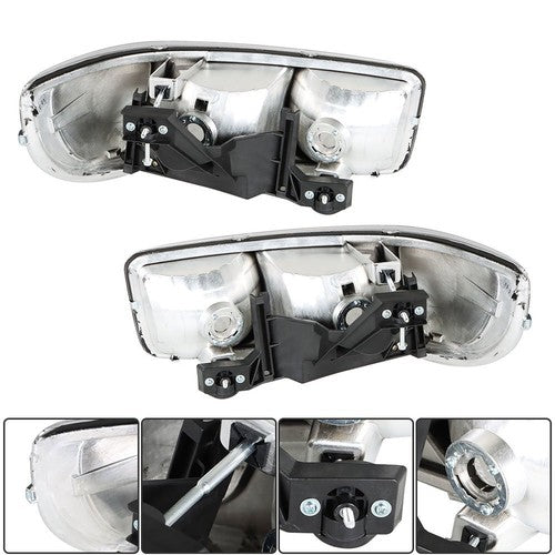 For GMC Sierra 1500 99-07 & Yukon 00-06 L+R Headlight Replacement Halogen Black