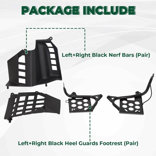 Black Heel Guards Footrest For 1987-2006 Yamaha Banshee LH+RH Nerf Bars