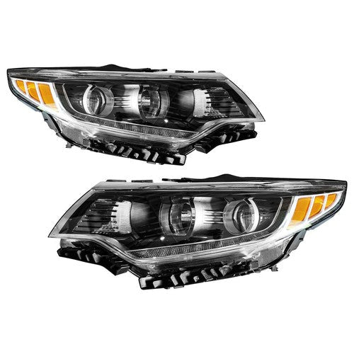 LED DRL Headlights w/ Bulbs Headlamps Left & Right for 2016-2018 for Kia Optima