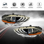 Black Housing Headlamp Headlight LED DRL LH&RH Pair For Ford Mustang 2018-2020