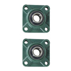2 PCS Solid Base Pillow Block Flange Mounted Bearing 1" Bore 4 Bolt UCF205-16 US