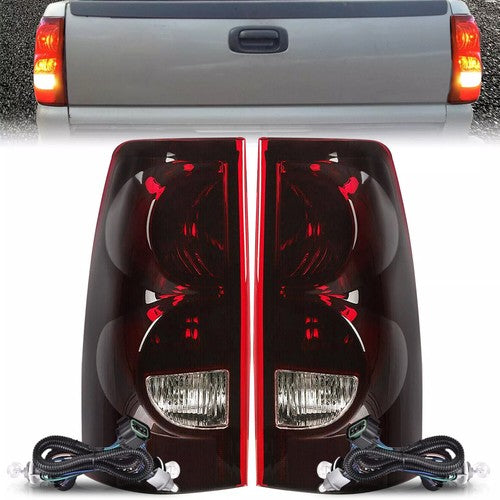 Tail Lights Brake Lamps with Bulbs for 2003-2006 Chevy Silverado 1500 2500 3500 HD
