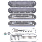 2Pcs Aluminum finned Valve Covers w/ Coil Mounts 241-181 For Chevy LS - Polished