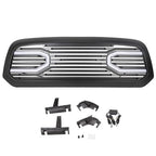 Front Upper Big Horn Black Grille Shell With Light for 2013-2018 Dodge Ram 1500