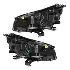 Headlight For GMC Acadia 2013-2015 16 Driver&Passenger Halogen w/LED Tube Black