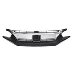 For 2016 2017 2018 Honda Civic Front Bumper Upper Lower Grille Grill Chrome