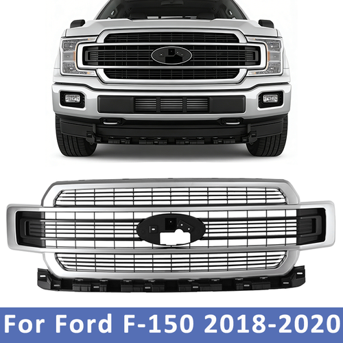 JL3Z-8200-RA Brushed Stain Aluminum Front Upper Grille for Ford F-150 2018-2020