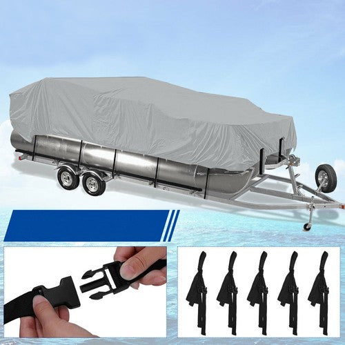Boat Cover Waterproof Trailerable Pontoon Fabric Gray 21-24FT