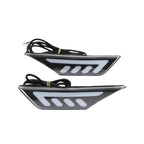 Black LED Front Bumper Side Marker Light Turn Signal For 2016-2021 Honda Civic