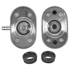 Polished Aluminum Finned Oval PCV + Push-in Breather Combo Valve Cover Set of 2