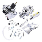 8" Chrome Brake Booster Cylinder Disc / Drum Kit for Chevrolet Impala 1958-1964