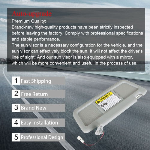 For Mazda RX-8 2004 05 06-2011 Sun Visor Driver Left Side Gray FE88-69-320B-77