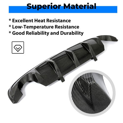 Rear Lower Diffuser Bumper for Nissan Teana Altima 2016-2019 Carbon Fiber Style