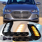 LED DRL Turn Signal Night Driving Fog Lights Pair for 2016-2018 Hyundai Elantra
