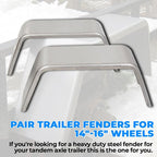 Pair Of Square Single Axle Trailer Fenders For 14 15 16 Inch Wheels For Cargo