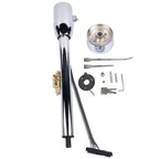 28" GM Tilt Manual Chrome Floor Shift Steering Column With Key & 9 Bolt adapter