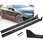 Side Skirt Extension for 16-2020 Honda Civic 4dr Sedan LX EX Si Blk Type R Style
