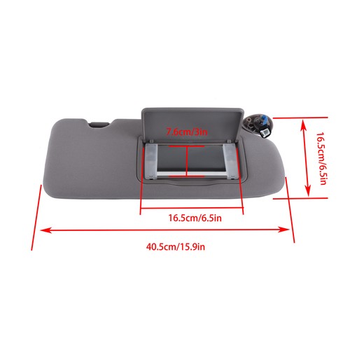 Gray Plastic Passenger Side Sunvisor With Lights And Mirror For Honda CR-V 17-22