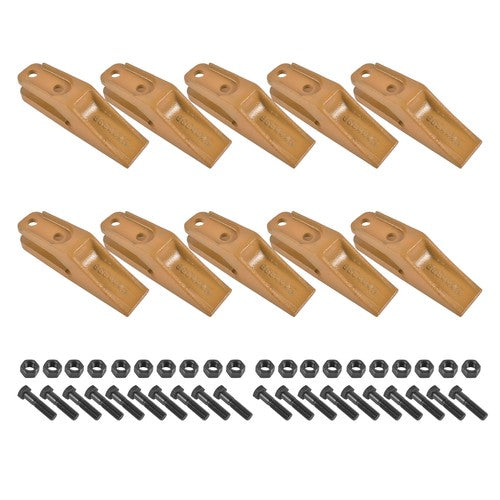 6684447 Trenching Bucket Teeth 10PK with Bolts and Nuts 20PK for 5/8" Bucket Lip