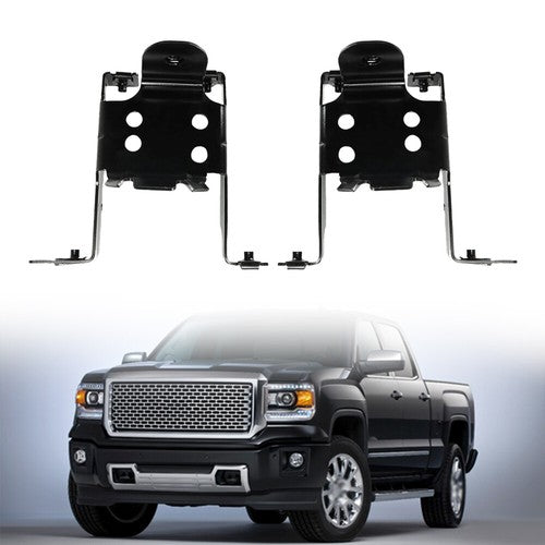 Black Fit For 2011-2014 GMC Sierra 2500/3500 HD Front Bumper Bracket 2 Pc LH&RH