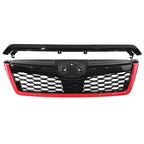 Front Grille Bumper Grill ABS Red Trim for Subaru Forester 2014-2018 STI Style