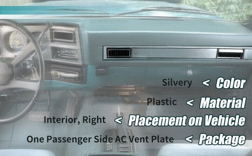 Dash AC Vent Plate For Chevy Silverado Pickup/Blazer Suburban/GMC Jimmy 1981-91