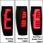 LED Tube Bar Black Smoked Tail Lights Pair for 2002-06 Chevy Avalanche 1500 2500