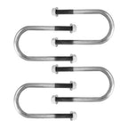 Trailer U Bolt Kit for 2 Inch Axle Tube 6 Inch Long Set Of 4 Bare Metal