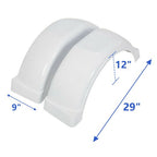 Set of 2 Single Axle Trailer Fenders 13 Wheels Tires Top Step Skirt Boat